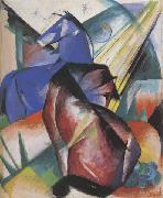 Two Horses,Red and Blue (mk34) Franz Marc